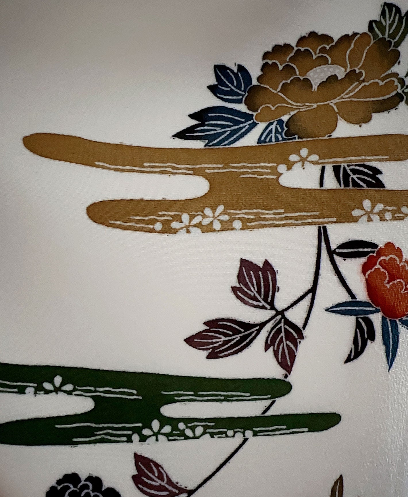 白色 白系 型染め 手描き 牡丹 花草 亀甲 訪問着 着物レンタル