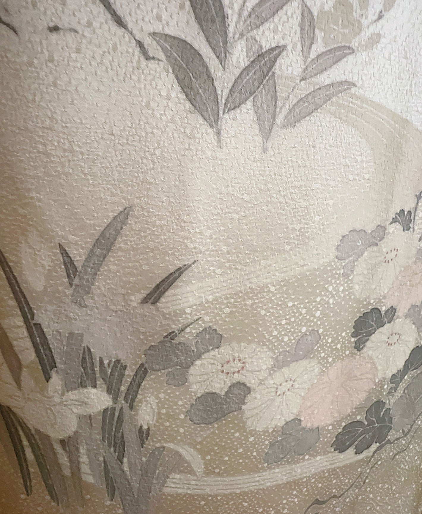 生成り色 白系 手描き 友禅 御所車 吉祥花 訪問着 着物レンタル