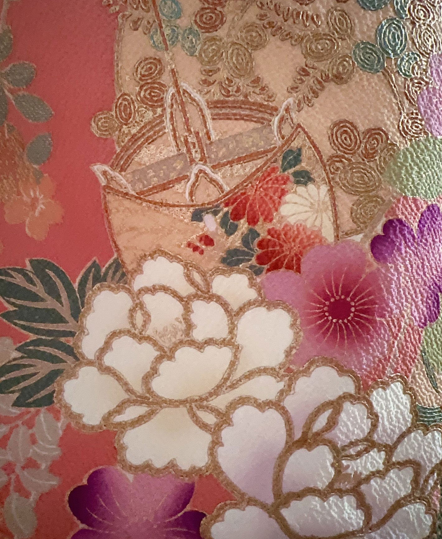 薄紅梅 ピンク系 暈し染め 金彩 牡丹 桜 流水 訪問着 着物レンタル