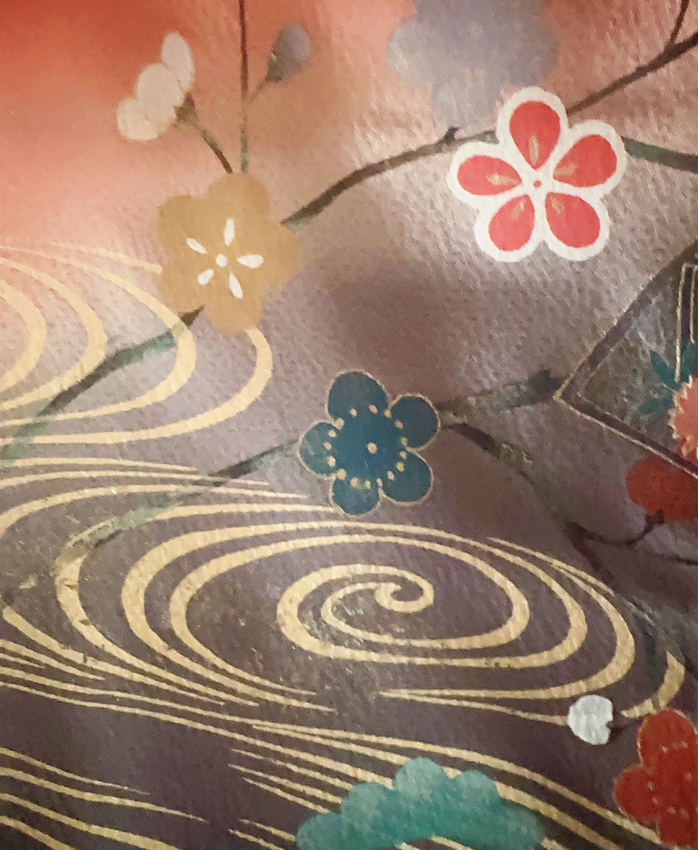 薄紅梅 ピンク系 暈し染め 金彩 牡丹 桜 流水 訪問着 着物レンタル