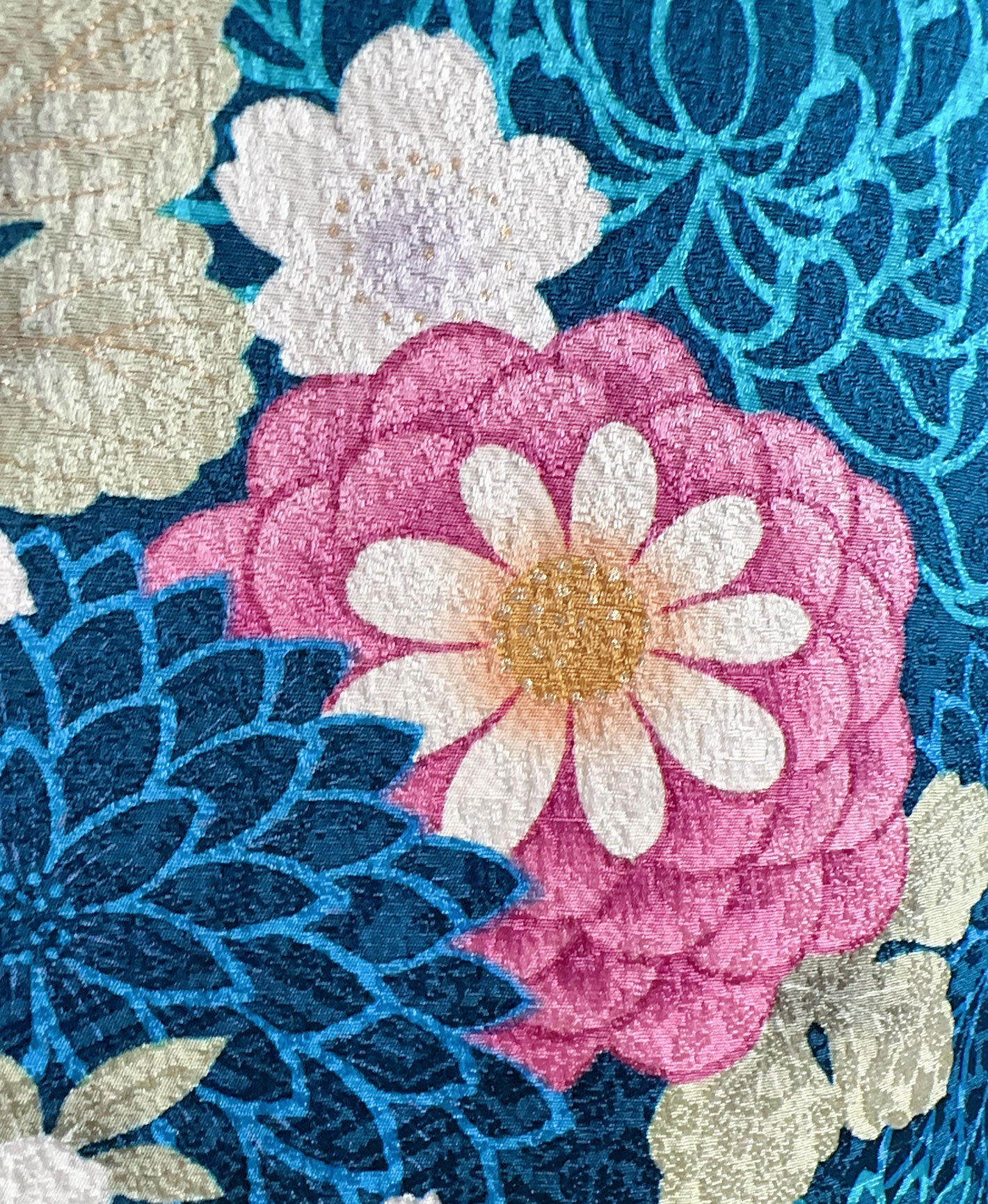 縹色 青系 暈し染め 金彩 手描き 菊 桜 雪輪 振袖 着物レンタル 成人式振袖