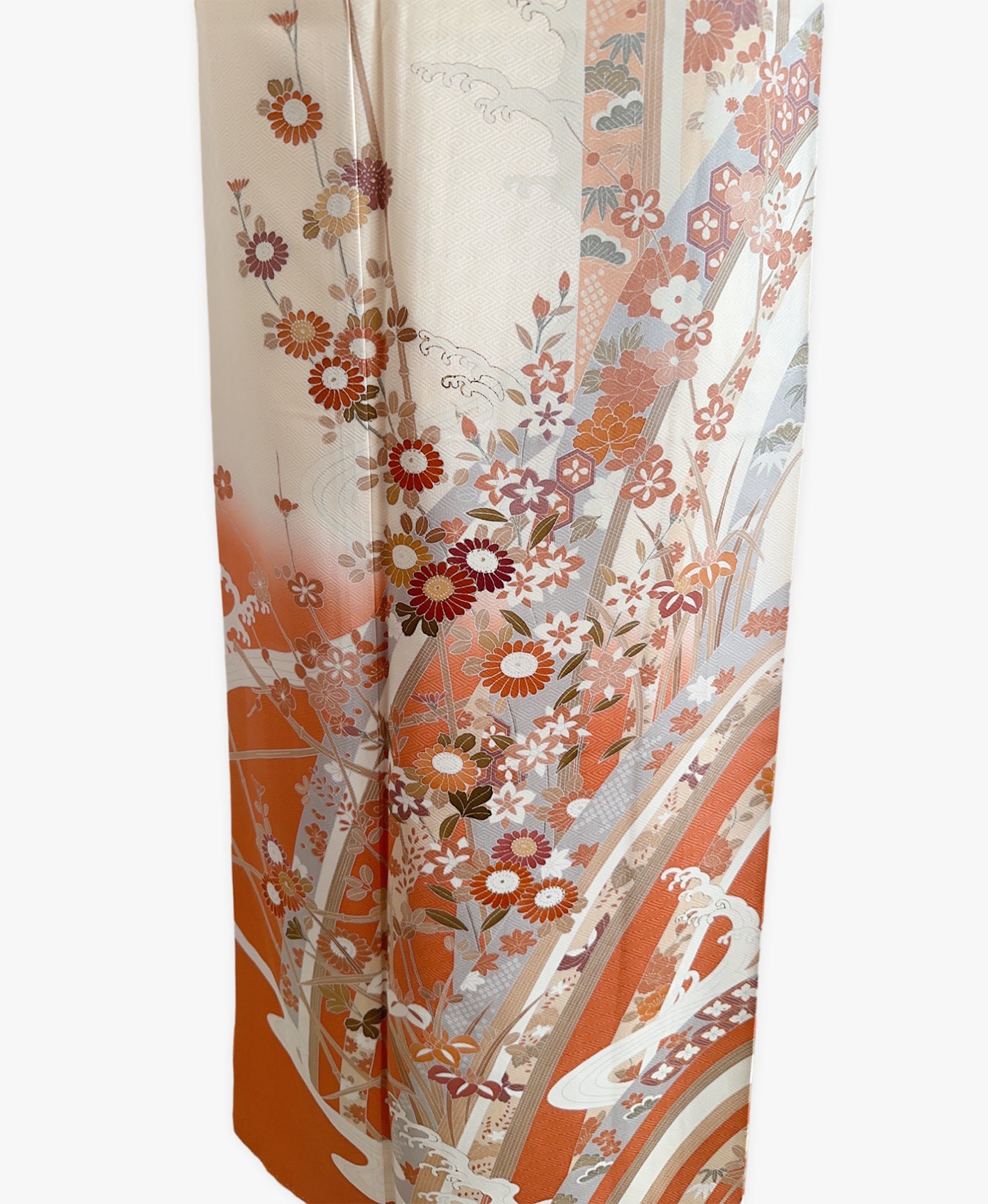 薄卵色 黄系 暈し染め 菊 花草 春秋 熨斗 訪問着 着物レンタル