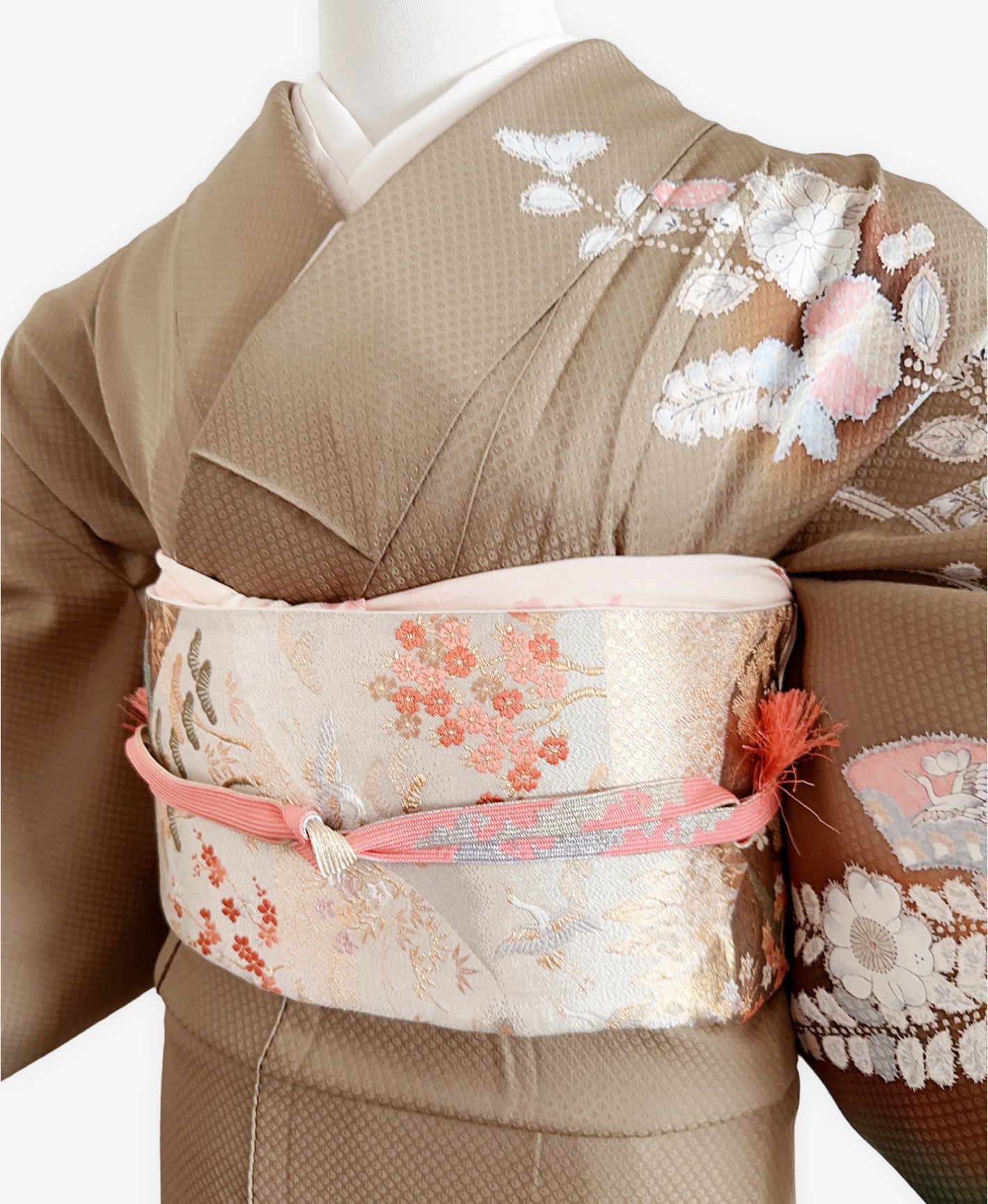 灰汁色 緑系 暈し染め 絞り 辻が花 訪問着 着物レンタル