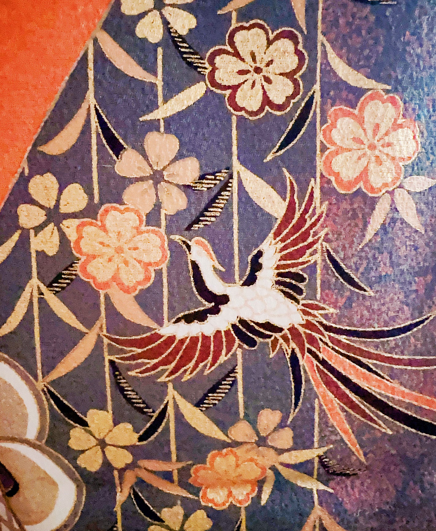 緋色 赤系 暈し染め 駒刺繍 金彩 鳳凰 枝垂れ桜 振袖 着物レンタル