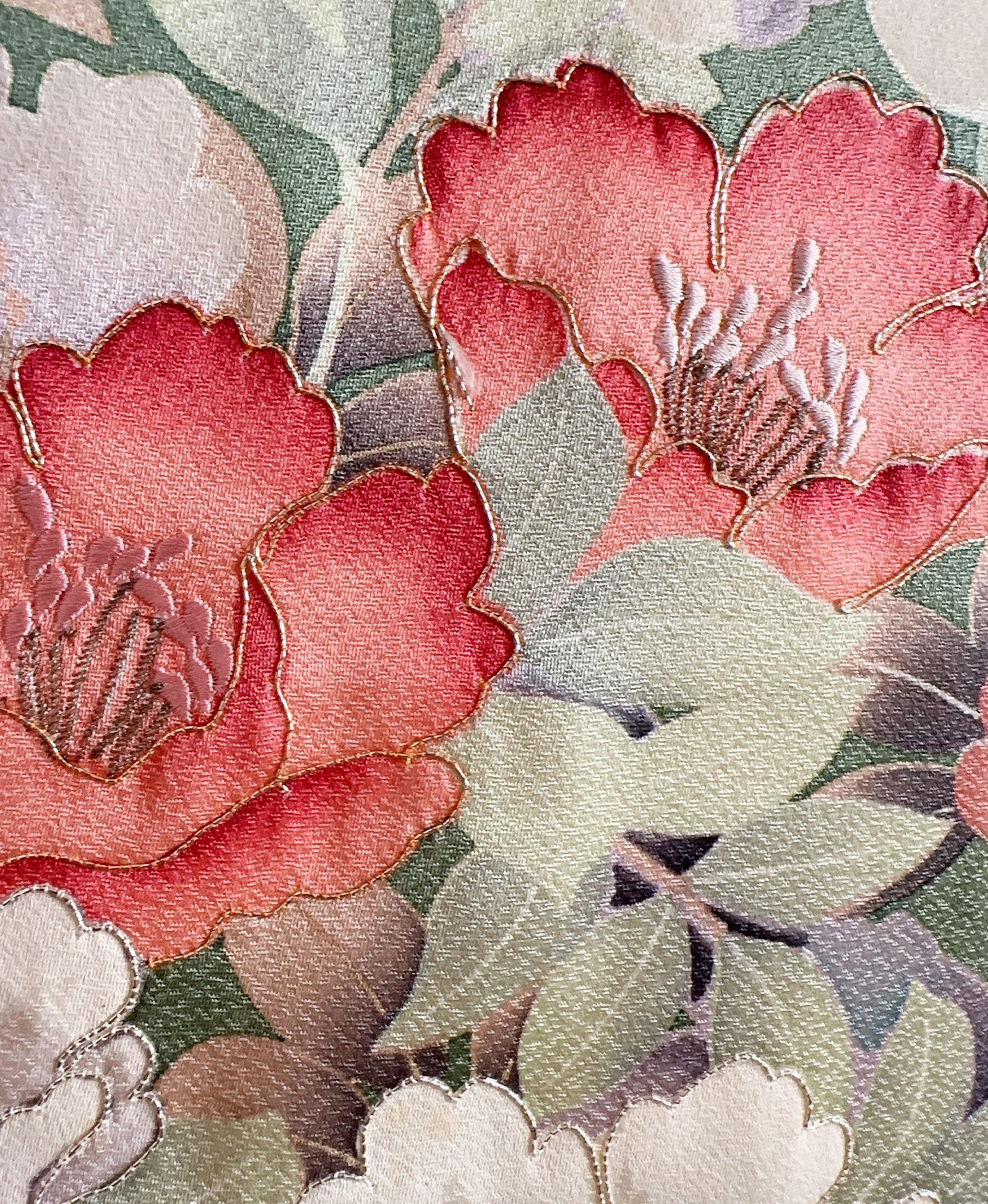 肌色 黄系 暈し染め 手描き 百花繚亂 振袖 着物レンタル